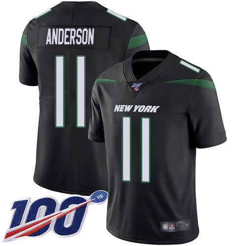 New York Jets Limited Black Men Robby Anderson Alternate Jersey NFL Football 11 100th Season Vapor Untouchable